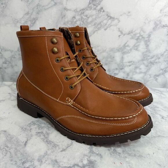 Bruno Marc Men\'s  Ankle Boots Faux Fur Lining Motorcycle  Size 13 NEW # K805 main image 7